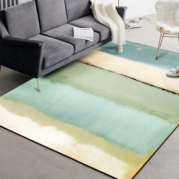 Slaapkamer tapijt – Modern abstract kleurblokpatroon – Wasbaar polyester vloerkleed