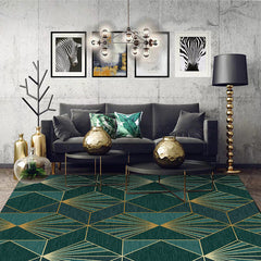 Vloerkleed – Geometrisch rhombus patroon – Polyester, machine wasbaar, voor woningdecoratie