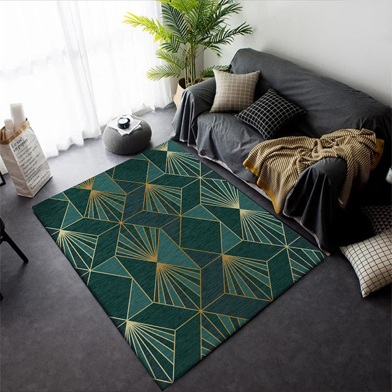 Vloerkleed – Geometrisch rhombus patroon – Polyester, machine wasbaar, voor woningdecoratie