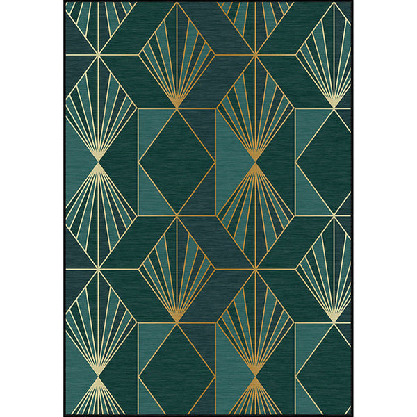 Vloerkleed – Geometrisch rhombus patroon – Polyester, machine wasbaar, voor woningdecoratie