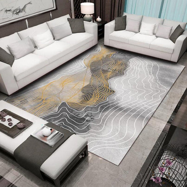 Tapijt – Modern abstract patroon – Polyester, machinewasbaar, anti-slip achterkant