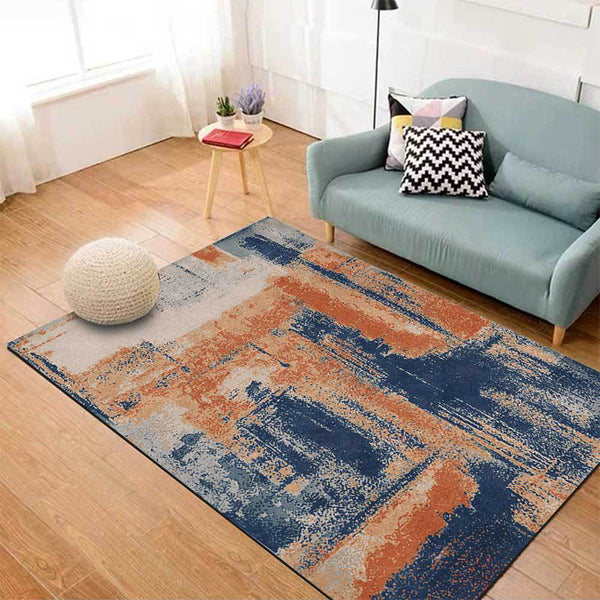 Industrieel tapijt – Abstract ontwerp, machinewasbaar – Polyester, niet-slip, voor slaapkamer