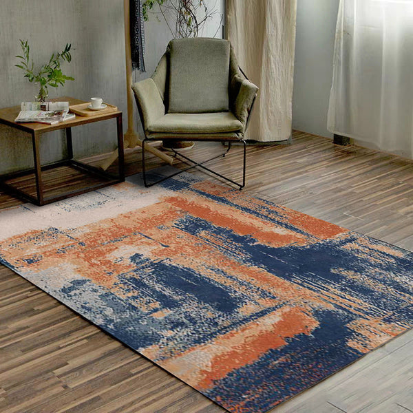 Industrieel tapijt – Abstract ontwerp, machinewasbaar – Polyester, niet-slip, voor slaapkamer