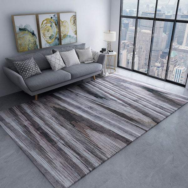 Woonkamer Tapijt – Abstracte Streepprint – Polyester, Huisdiervriendelijk, Gebiedtapijt
