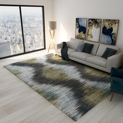 Woonkamer Tapijt – Abstracte Streepprint – Polyester, Huisdiervriendelijk, Gebiedtapijt