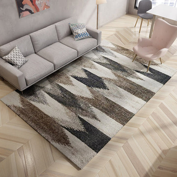 Vloerkleed – Abstract patroon met driehoeken en cirkels – Wasbaar polyester tapijt