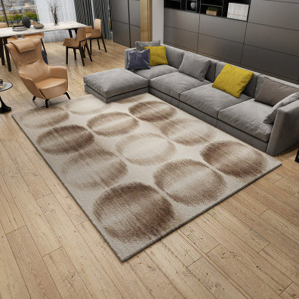 Vloerkleed – Abstract patroon met driehoeken en cirkels – Wasbaar polyester tapijt