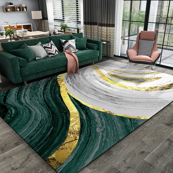 Vloerkleed – Modern waterverf patroon – Polyester, huisdiervriendelijk, wasbaar, niet-slip