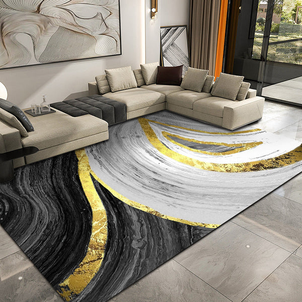 Vloerkleed – Modern waterverf patroon – Polyester, huisdiervriendelijk, wasbaar, niet-slip