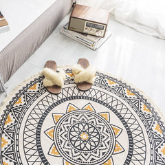 Slaapkamer tapijt – Wasbaar mandala ontwerp – Katoenen multicolor gebied tapijt