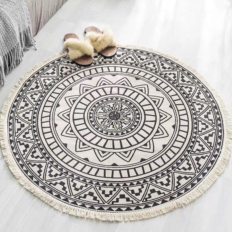 Slaapkamer tapijt – Wasbaar mandala ontwerp – Katoenen multicolor gebied tapijt