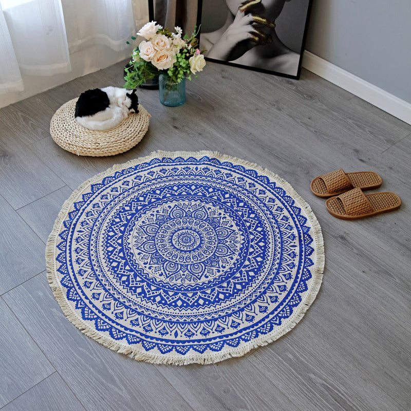 Slaapkamer tapijt – Wasbaar mandala ontwerp – Katoenen multicolor gebied tapijt