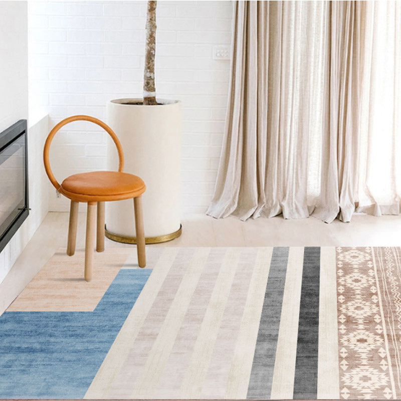 Multicolor patroon tapijt – Vlekbestendig, wasbaar, niet-slip – Polyester, Nordic-stijl