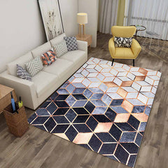 Geometrisch Tapijt – 3D Illusie, Anti-slip, Huisdiervriendelijk, Machine Wasbaar, Polyester