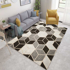 Geometrisch Tapijt – 3D Illusie, Anti-slip, Huisdiervriendelijk, Machine Wasbaar, Polyester