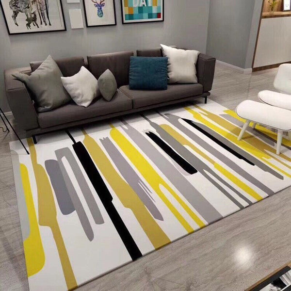 Synthetisch binnen tapijt – Abstract geometrisch design – Niet-slip, wasbaar, huisdiervriendelijk