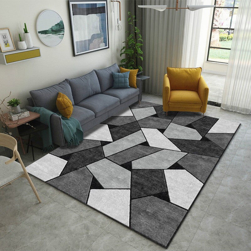 Synthetisch binnen tapijt – Abstract geometrisch design – Niet-slip, wasbaar, huisdiervriendelijk