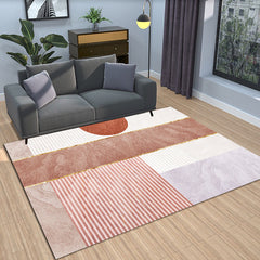 Moderne woonkamer tapijt – Antislip, wasbaar – Synthetisch materiaal, kleurblokken