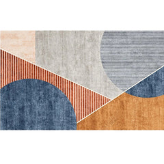 Moderne woonkamer tapijt – Antislip, wasbaar – Synthetisch materiaal, kleurblokken