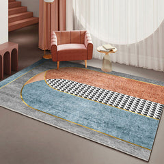 Moderne woonkamer tapijt – Antislip, wasbaar – Synthetisch materiaal, kleurblokken