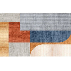 Moderne woonkamer tapijt – Antislip, wasbaar – Synthetisch materiaal, kleurblokken