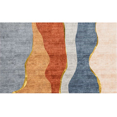 Moderne woonkamer tapijt – Antislip, wasbaar – Synthetisch materiaal, kleurblokken
