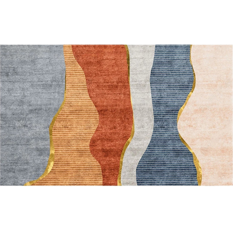 Moderne woonkamer tapijt – Antislip, wasbaar – Synthetisch materiaal, kleurblokken