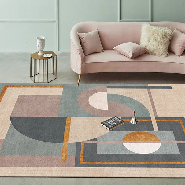 Geometrisch tapijt – Niet-slip achterkant | Machine wasbaar, synthetisch materiaal