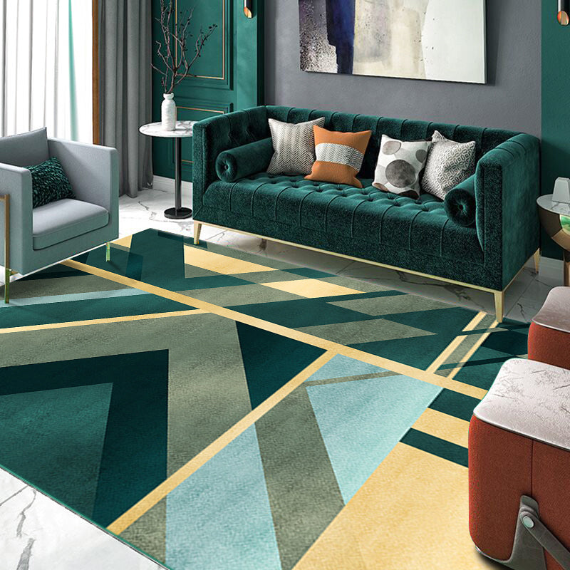 Geometrisch print tapijt – Anti-slip, machinewasbaar – Synthetisch materiaal, voor salon