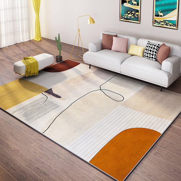 Meerkleurig Tapijt – Minimalistisch Design – Polyester, Petvriendelijk, Anti-Slip, Wasbaar