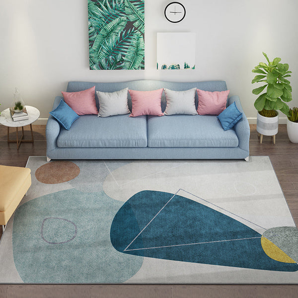 Meerkleurig Tapijt – Minimalistisch Design – Polyester, Petvriendelijk, Anti-Slip, Wasbaar