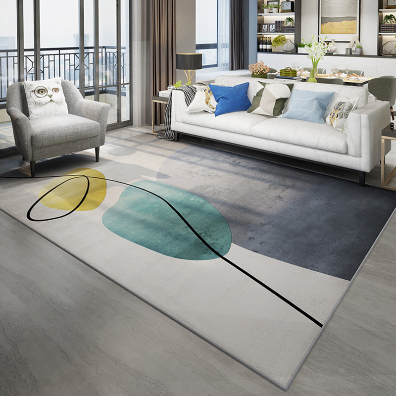Meerkleurig Tapijt – Minimalistisch Design – Polyester, Petvriendelijk, Anti-Slip, Wasbaar