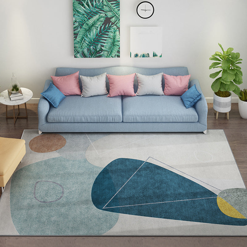 Meerkleurig Tapijt – Minimalistisch Design – Polyester, Petvriendelijk, Anti-Slip, Wasbaar