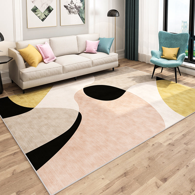 Meerkleurig Tapijt – Minimalistisch Design – Polyester, Petvriendelijk, Anti-Slip, Wasbaar