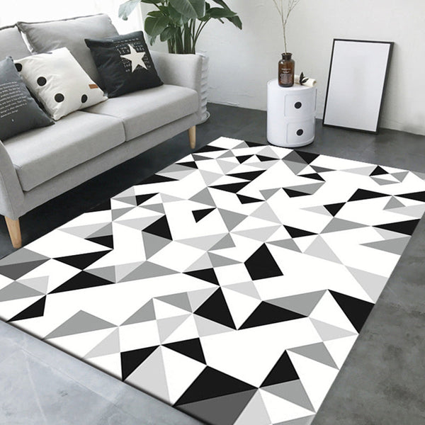 Vloerkleed – Geometrische print – Huisdiervriendelijk, niet-slip achterkant