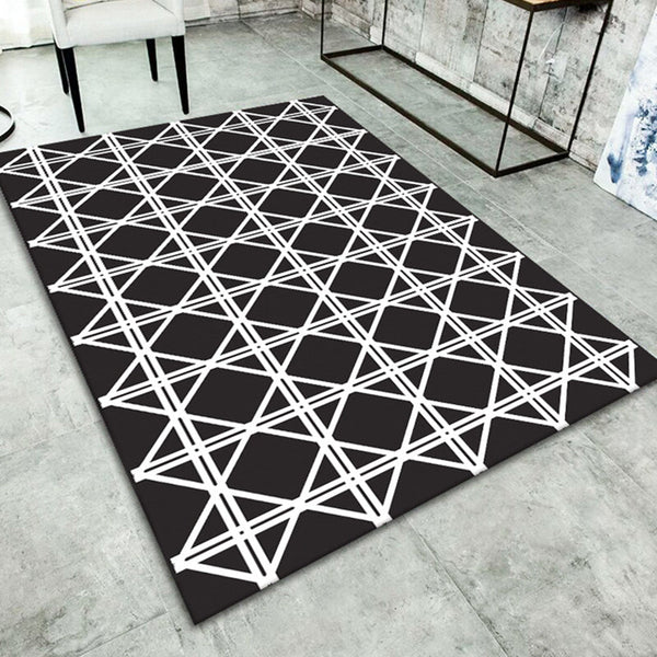 Vloerkleed – Geometrische print – Huisdiervriendelijk, niet-slip achterkant