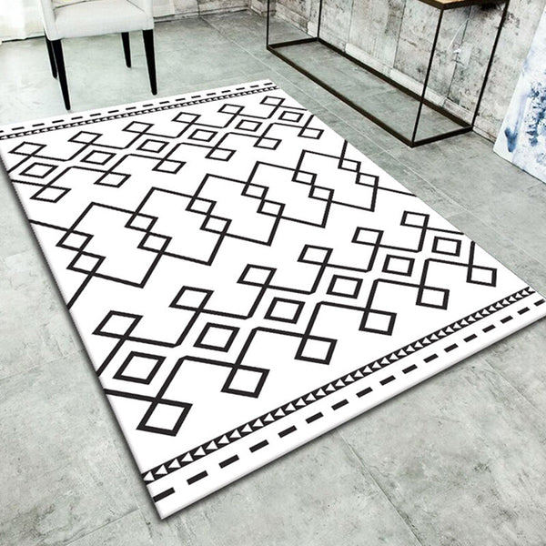 Vloerkleed – Geometrische print – Huisdiervriendelijk, niet-slip achterkant