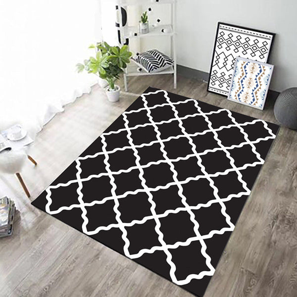 Vloerkleed – Geometrische print – Huisdiervriendelijk, niet-slip achterkant
