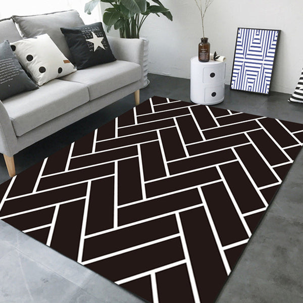 Vloerkleed – Geometrische print – Huisdiervriendelijk, niet-slip achterkant