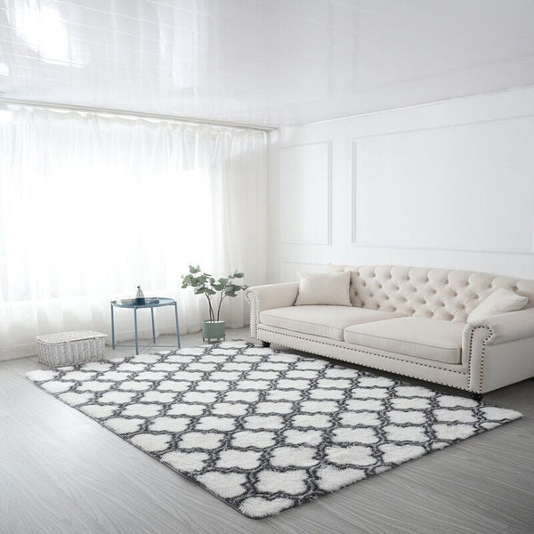 Vloerkleed – Kalmerend shag tapijt met niet-slip achterkant – Huisdiervriendelijk, veelkleurig patroon