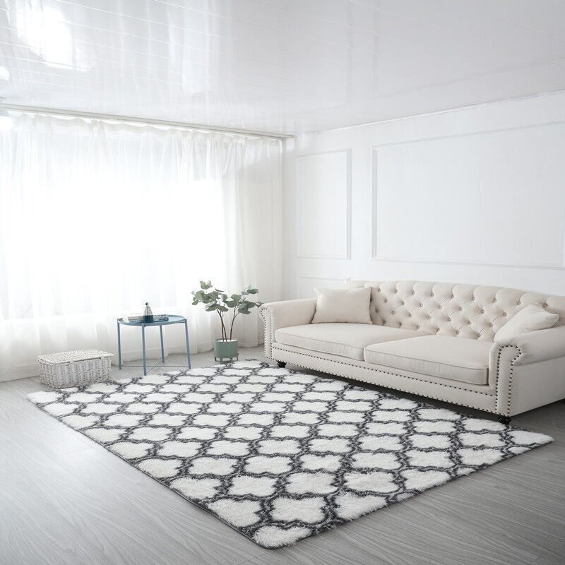 Vloerkleed – Kalmerend shag tapijt met niet-slip achterkant – Huisdiervriendelijk, veelkleurig patroon