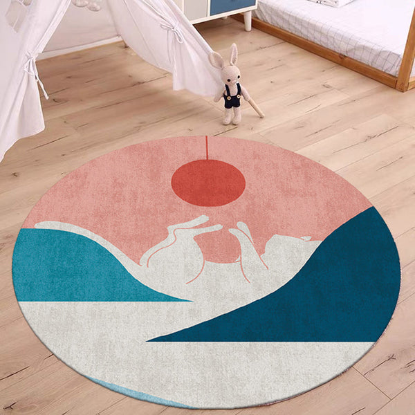 Slaapkamer tapijt – Ontspannend en niet-slip – Wasbaar polypropyleen, veelkleurig kleurgeblokkeerd