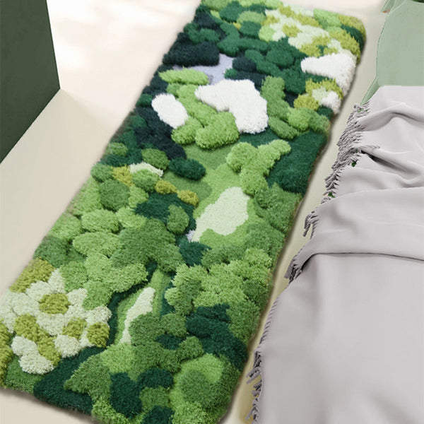 Handgemaakt tapijt – Huisdiervriendelijk | Lamswol, gedrukte plantmotieven