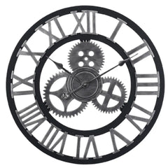 Grote Gear Wandklok | Modern Vintage Houten Design | Stil Quartz Mechanisme