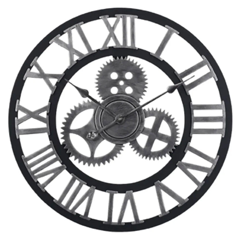 Grote Gear Wandklok | Modern Vintage Houten Design | Stil Quartz Mechanisme
