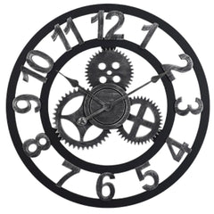 Grote Gear Wandklok | Modern Vintage Houten Design | Stil Quartz Mechanisme