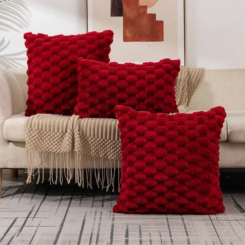 Faux Fur Kussenhoes | Zwart Pluche Design | Ultra Zachte Decoratie - POUEV