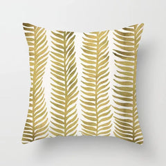 Gouden Bladeren Kussenhoes | Luxe Decoratieve Hoes - POUEV