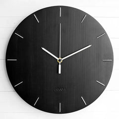 Moderne ronde houten wandklok | Stille, niet-tikkende kwartsklok voor thuis en kantoor