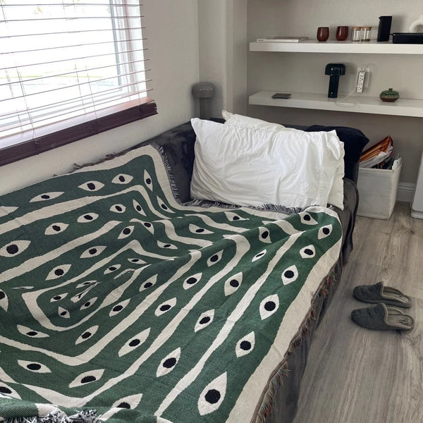 Textile City Snake Eye Throw Blanket | Versatile Tapestry - POUEV